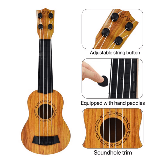 Kids Mini Guitar Toy 35cm Ukulele-Style Musical Learning Instrument