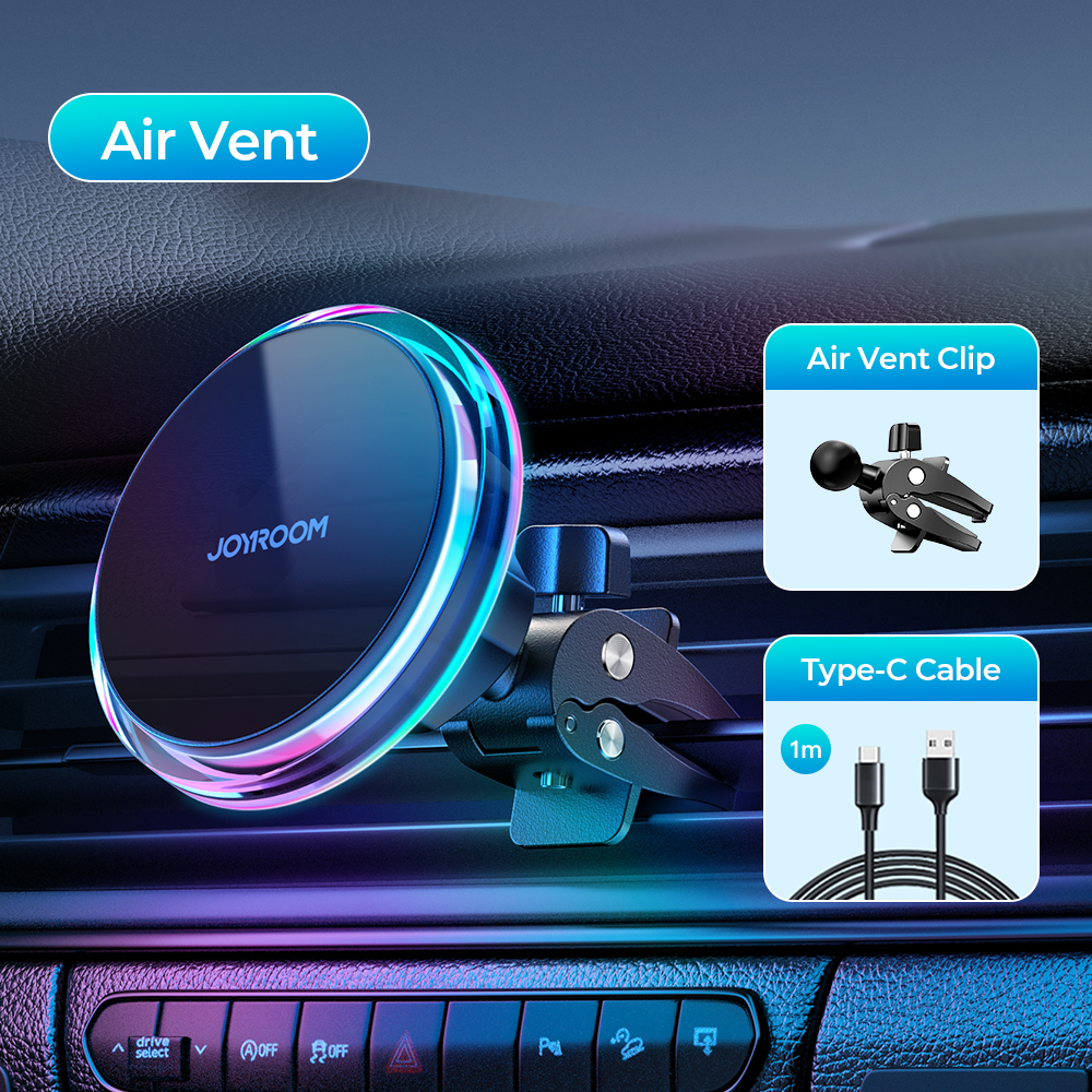 Wireless Charger For iPhone, Fast Charging Car Charger Holder, Colorful Magnetic Car Phone Holder