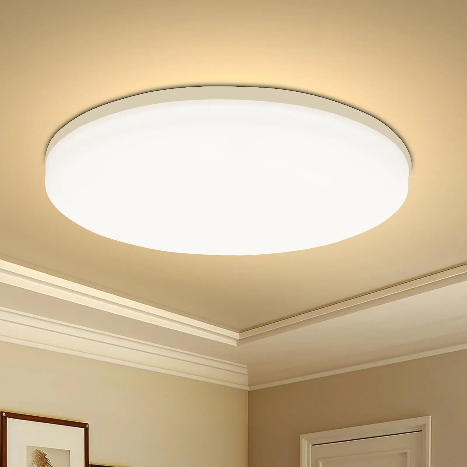 Modern Round LED Ceiling Light Energy Efficient Flush Mount Fixture