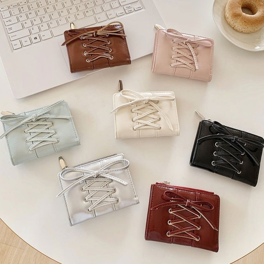 PU Leather Coin Pouch, Casual Clutch Bag, Girl Wallets, Folding Card Holder