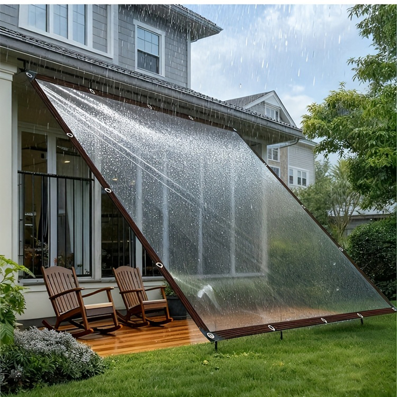 Clear Sunshade Canopy, Transparent PVC Waterproof Cloth for Garden, Rainproof Balcony Window, Plant Thermal Protection
