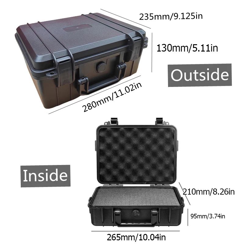 Waterproof Hard Shell Protective Carry Case with Customizable Foam Insert – Shockproof Lockable Tool
