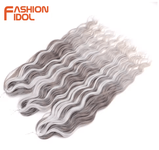 Anna Hair 24 Inch Loose Deep Wave Synthetic Crochet Braiding Hair Ombre Blonde Water Wave