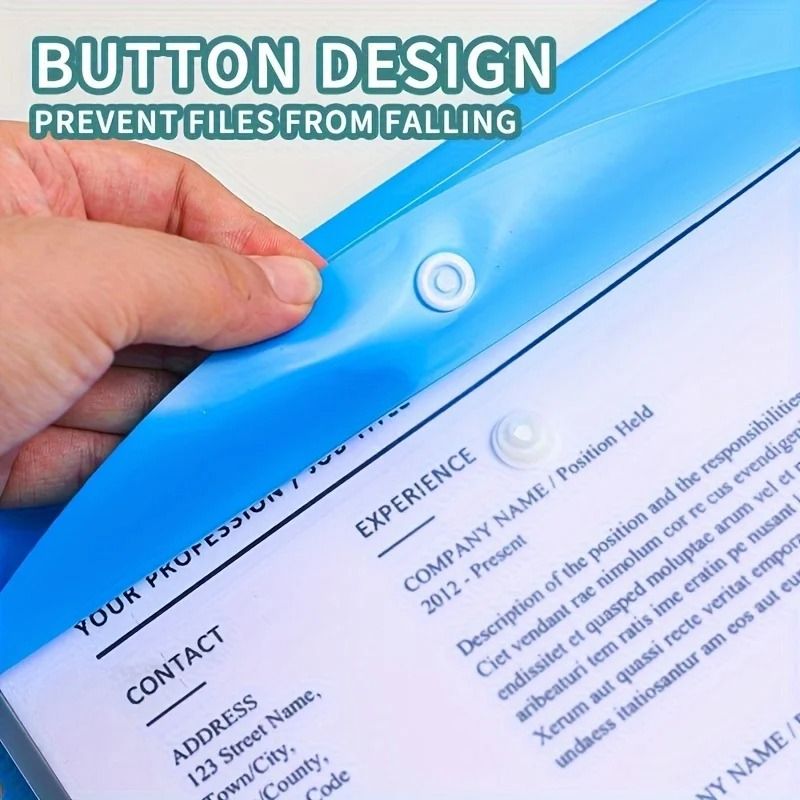 A4 Expanding File Folder Set Push Button Document Organizer for Office and School