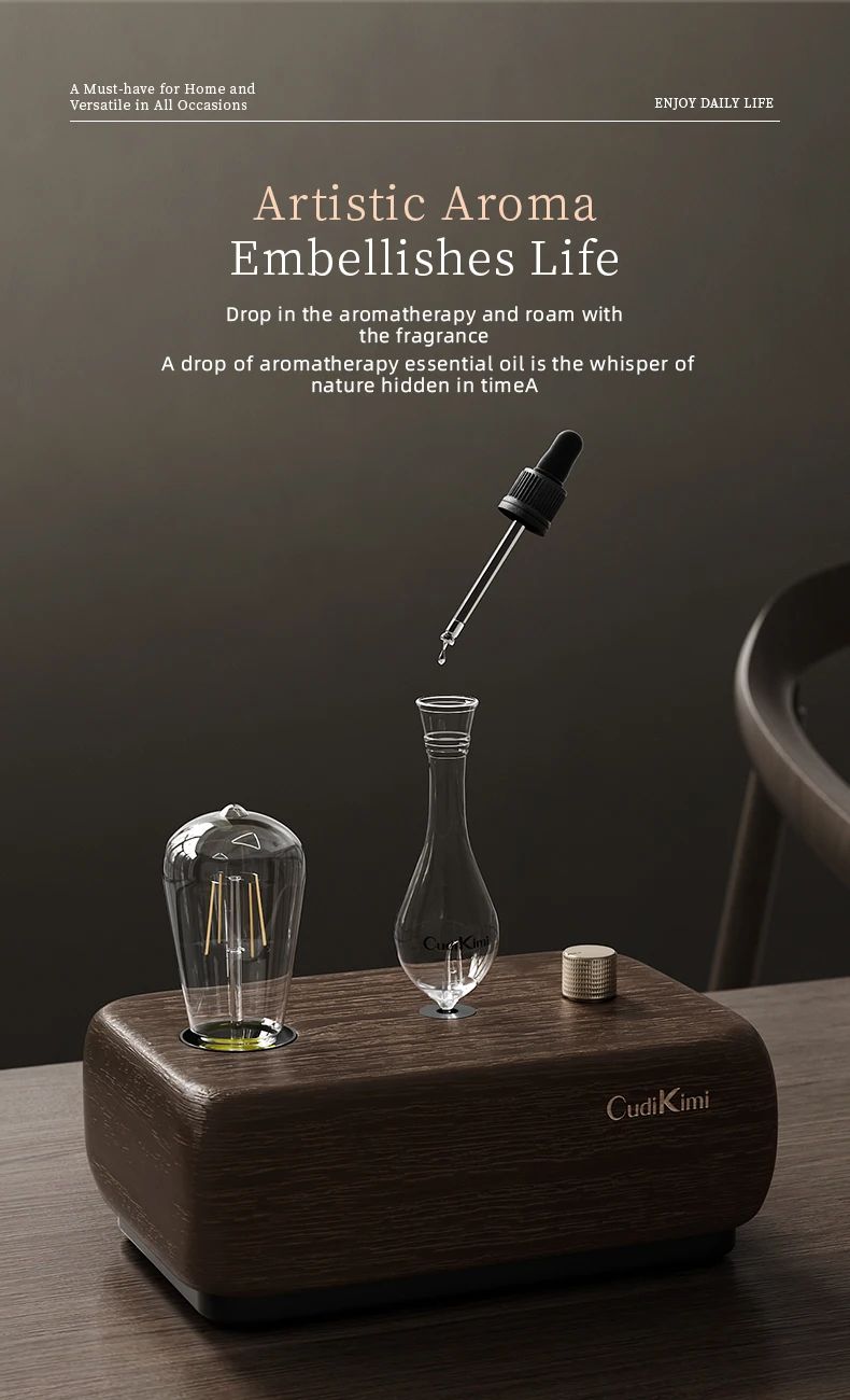 Vintage Tungsten Filament Essential Oil Diffuser Lamp + Aromatherapy Humidifier Night Light