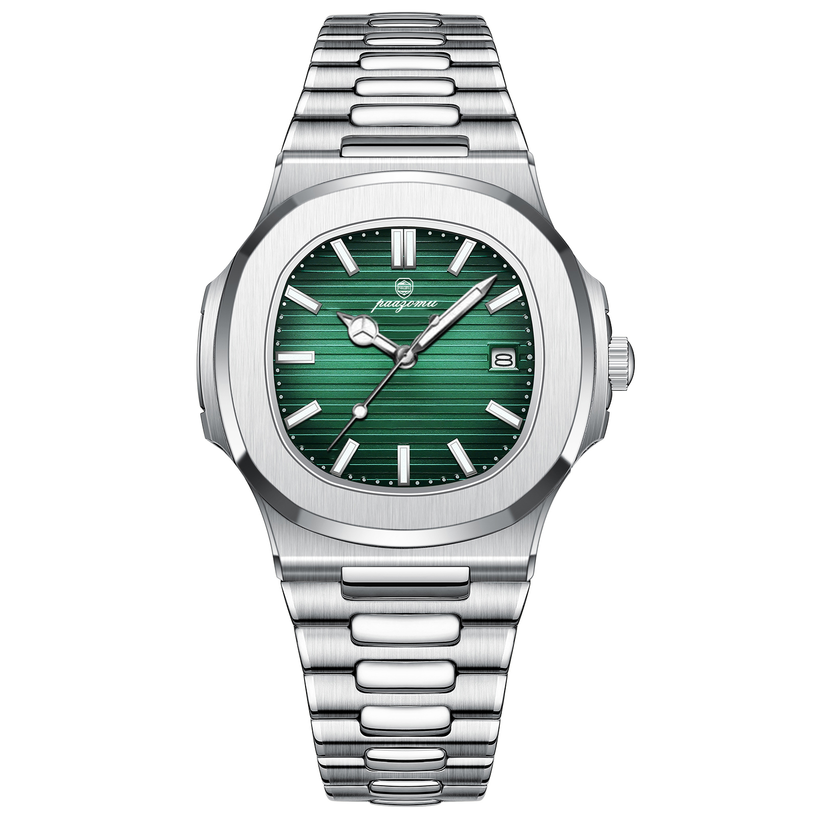 Mens Classic Quartz Watch with Square Dial Waterproof & Luminous Date Wristwatch