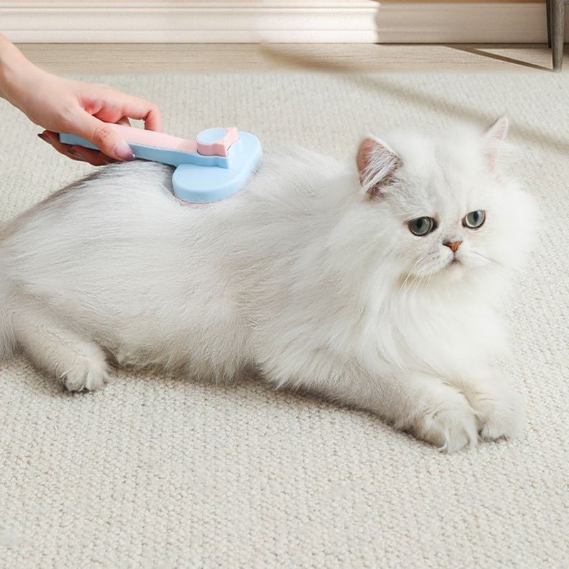 Blue Cat Short Muppet Cleaning Hair Removal Comb Perfect Grooming Brush for Cats and Dogs