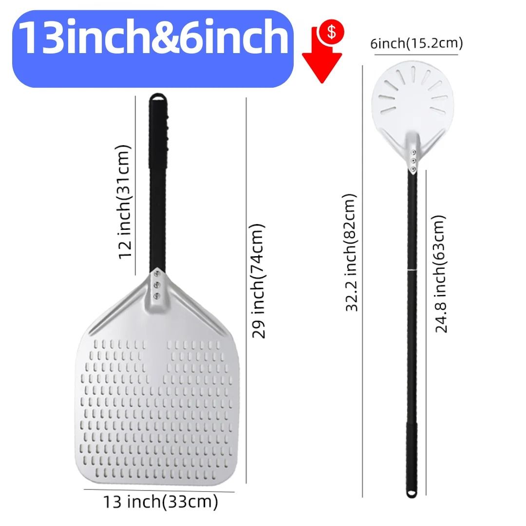 Aluminum Pizza Peel Bread Paddle with Wooden Handle