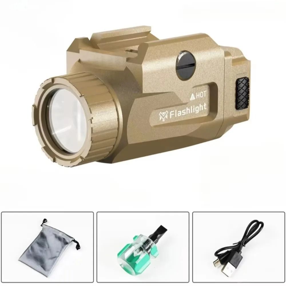 800LM Tactical Handgun Light with USB Recharge and Picatinny Rail Mount