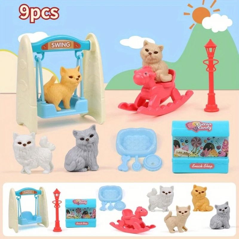 Mini Pet Puppy Cage & Dog Doll Play Set