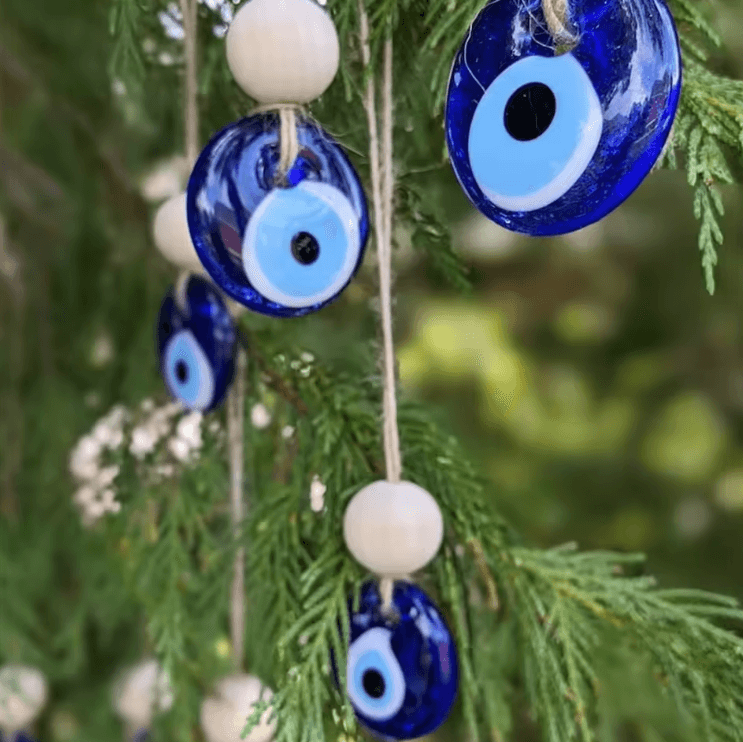 Turkish Blue Evil Eye Wall Hanging – Glass Protection Charm Home Decor