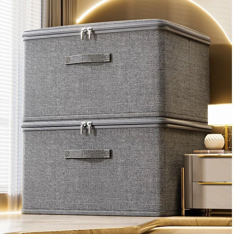 Foldable Fabric Storage Box with Wheels & Password Lock – Collapsible Closet Organizer Container
