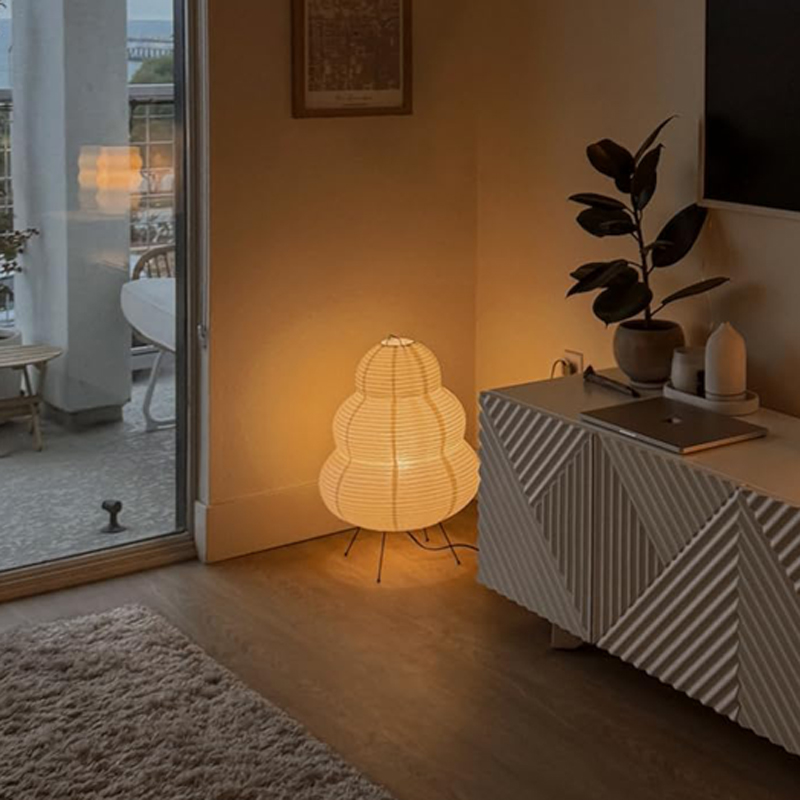 Style LED Rice Paper Desk Lamp, Tricolor Dimming Home Art Decoration, Living Room, Hotel, Bedroom, Bedside Night Light