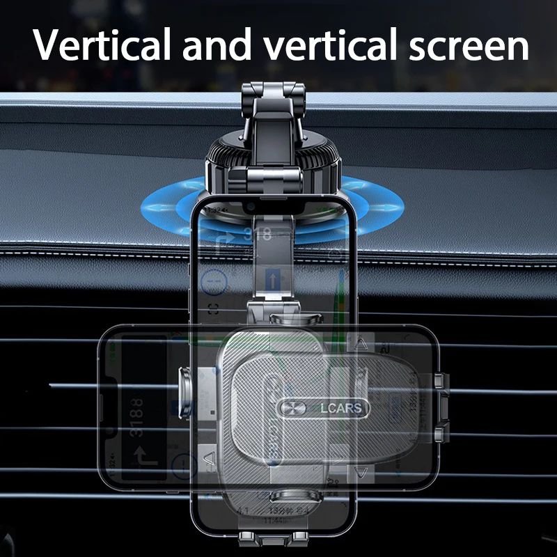 Ultra-Stable Car Phone Mount with Strong Suction Cup, Anti-Vibration Dashboard Holder, 360° Rotating