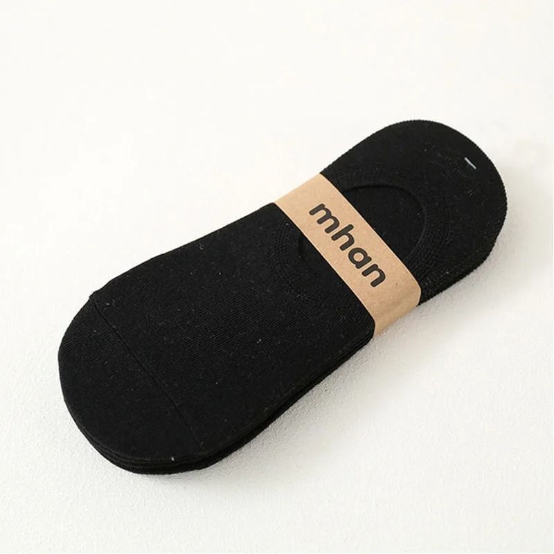 Mens Invisible Cotton Boat Socks 5 Pair Set