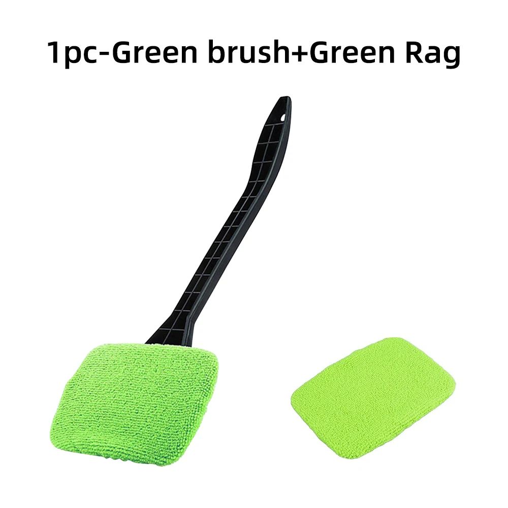Microfiber Car Window Cleaner Brush – Long Handle Windshield Cleaning Tool