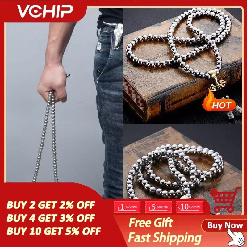 Tactical Buddha Beads Self Defense Necklace Chain