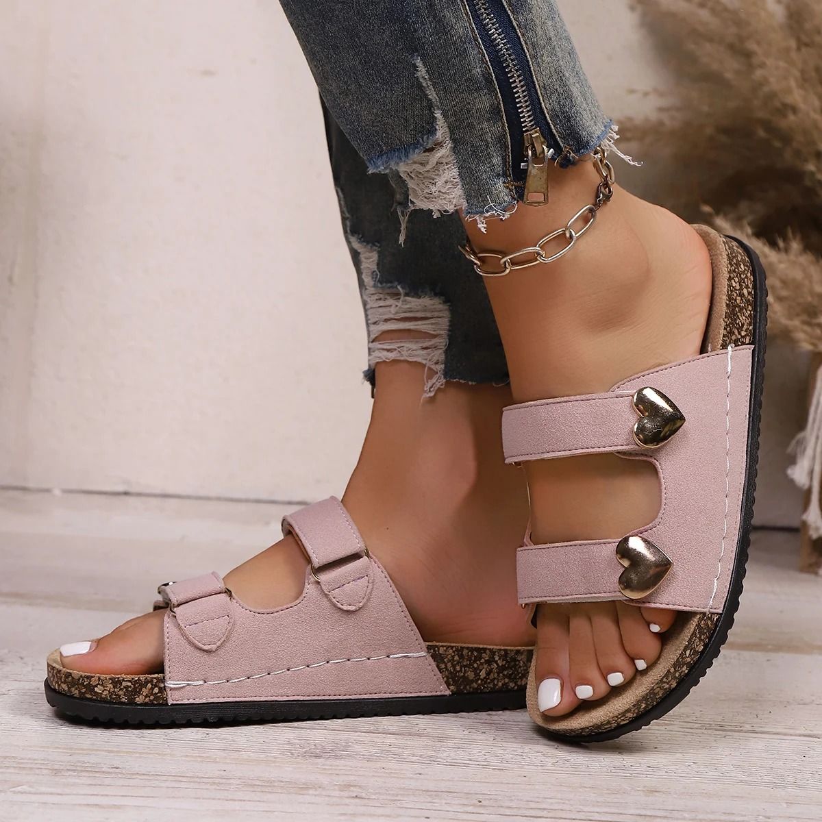 Women Plus Size Slip On Wedge Sandals Lightweight Casual Platform Beach Shoes