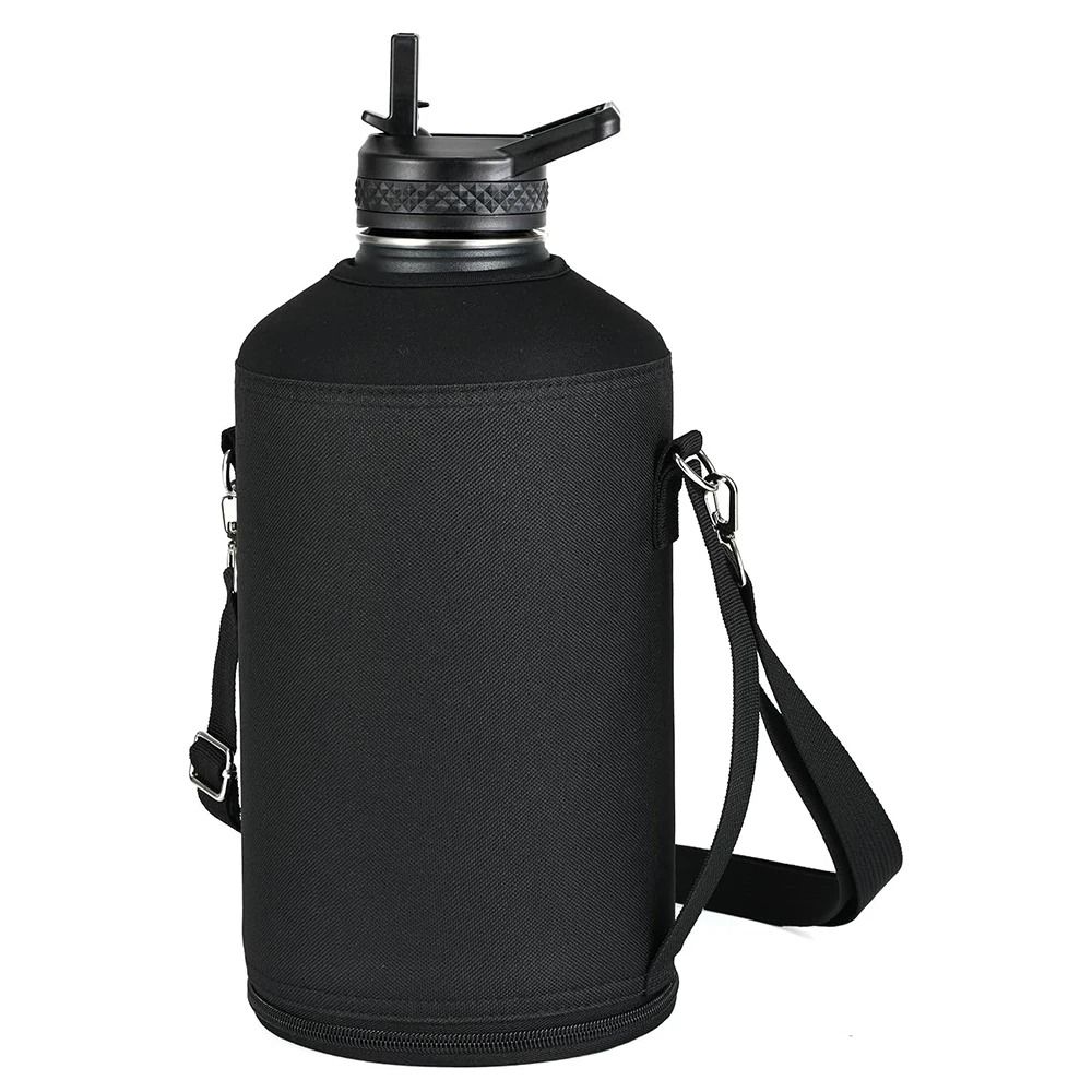 64oz 128oz Insulated Sports Water Bottle Bag Holder Crossbody for Thermos Mug Vacuum Cup Carrier with Strap