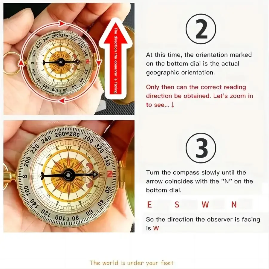 Classic Pocket Compass  Glow in the Dark, Waterproof, Military-Grade Hiking & Camping Gear