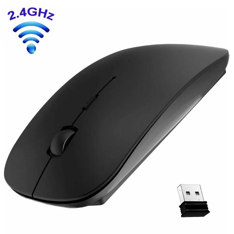 Slim Wireless Optical Mouse | 1600DPI Ergonomic Quiet Mouse for Office & Gaming