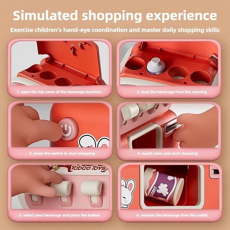 Kids Vending Machine Toy Coin Operated Mini Drink Dispenser