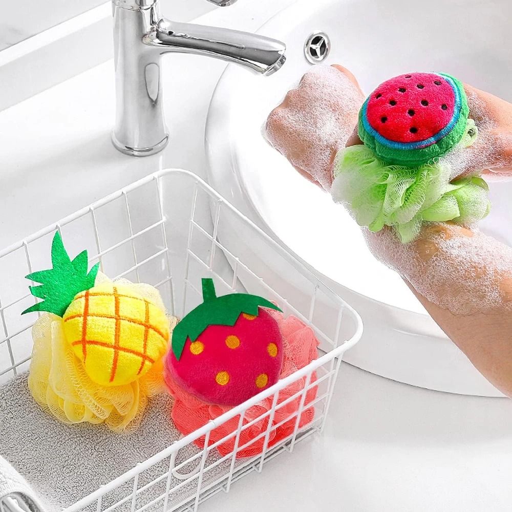 Tutti-Frutti 4PC Fun Fruit Bath Pouf Set
