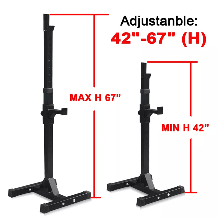Adjustable Heavy Duty Squat Rack Stands with Barbell Holders for Home Gym Workouts