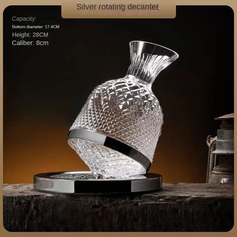 360° Rotating Crystal Glass Wine Decanter 1500 ml