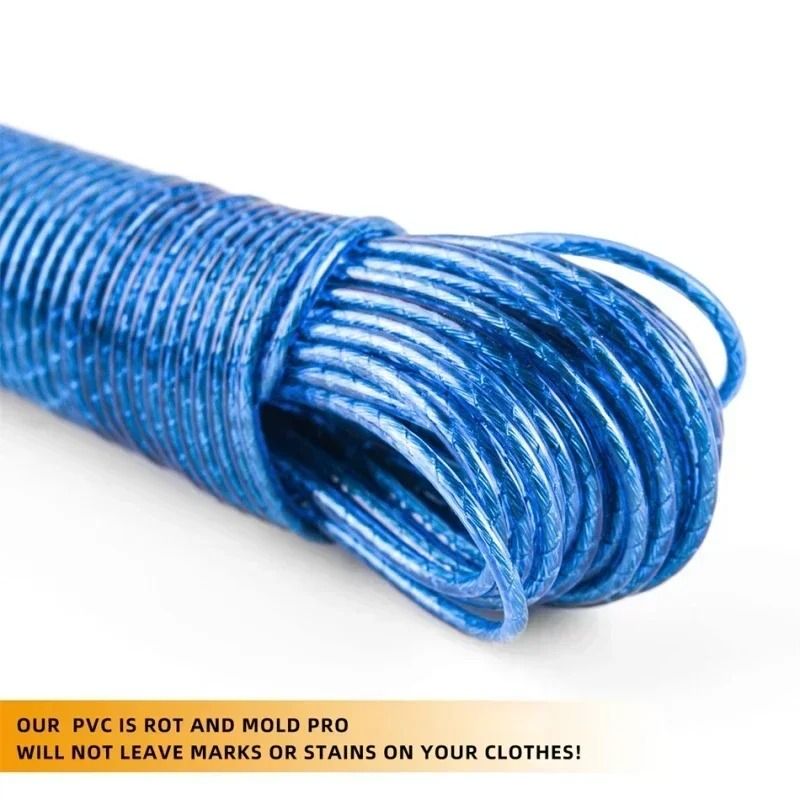 High Tensile Steel Core Clothing Drying Rope and 20 Meter Weatherproof PVC Garden Washing Line