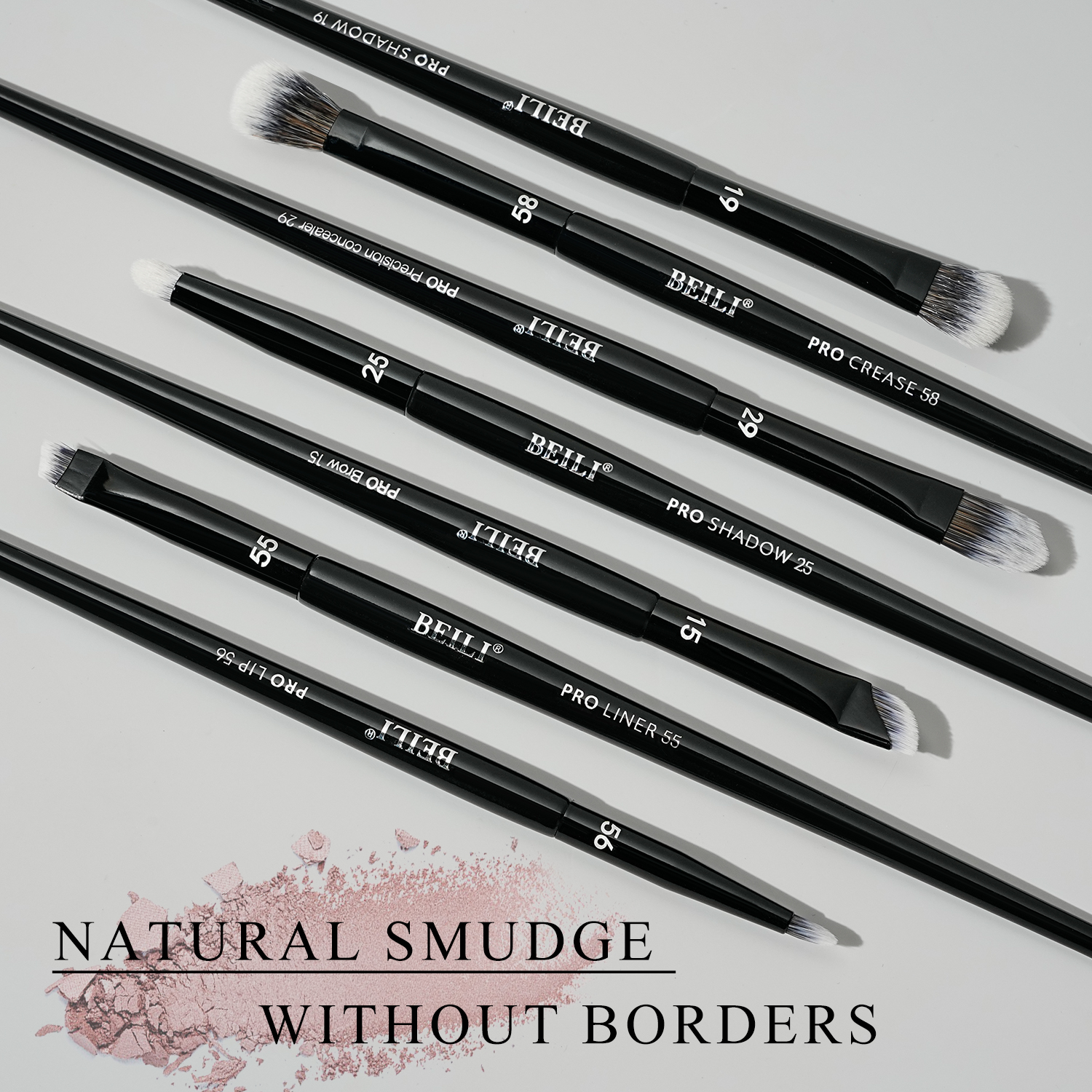 Black Makeup Brush Set Vegan Pro, Powder Foundation Eyeshadow Blush Highlighter, Concealer Eyebrow Brushes Kit