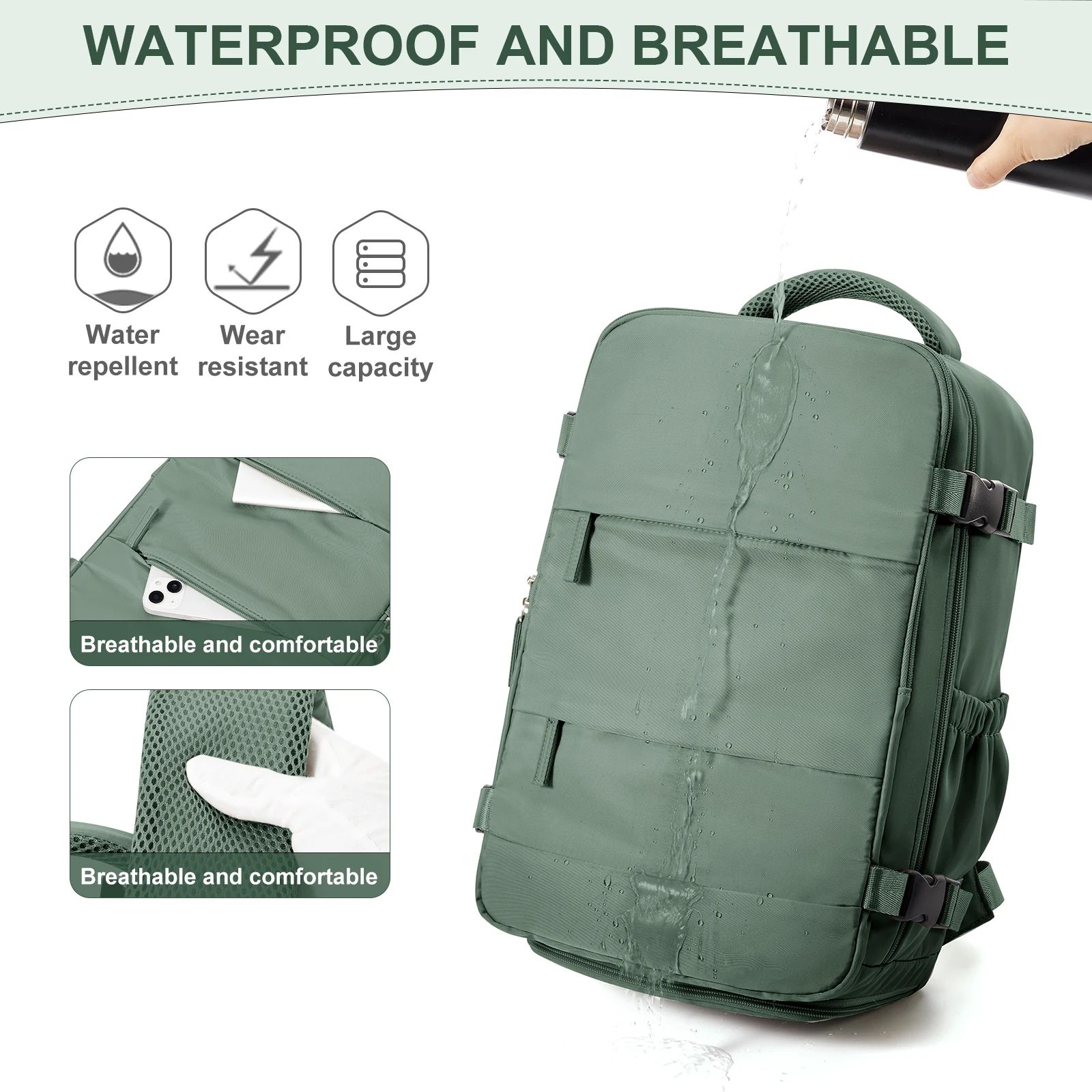 Ryanair-Ready Cabin Backpack – Premium 15.7 x 7.9 x 9.8 in Travel & Carry On Backpack