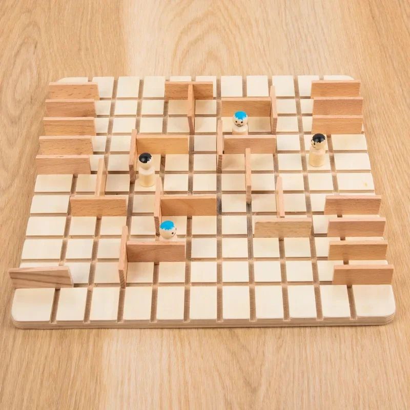 Wooden Chase & Intercept Board Game – Two-Player Parent-Child Puzzle Battle Toy