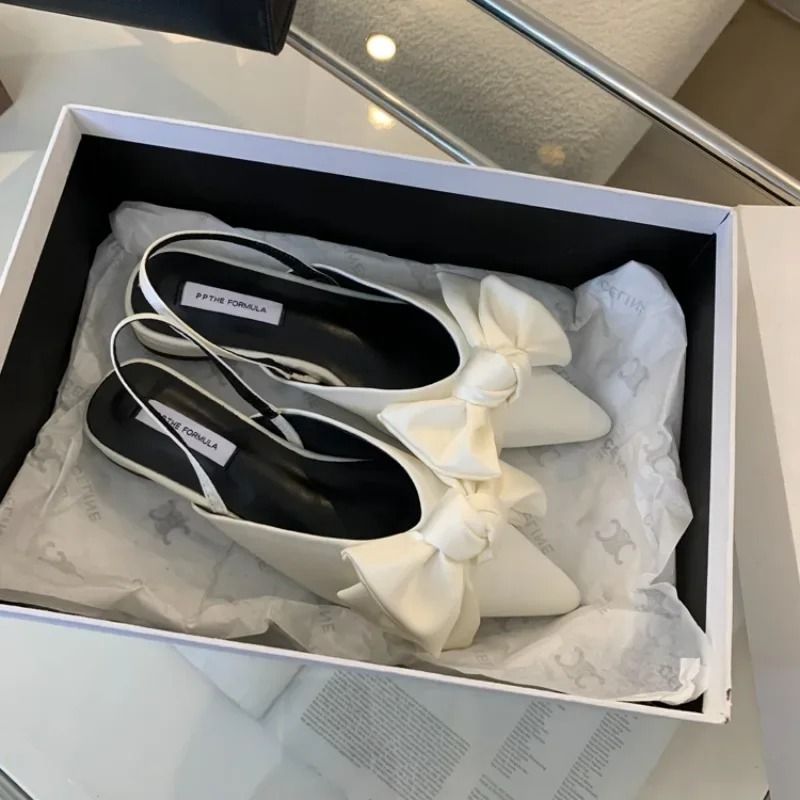 Designer Bow Pointed Toe Sandals – Elegant Slingback Heels – High-Yield Summer Aesthetic Interaction Hub