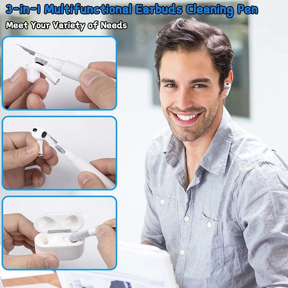 Airpods Pro Cleaning Pen, Earphones Cleaner Kit, Soft Brush Case Earbuds