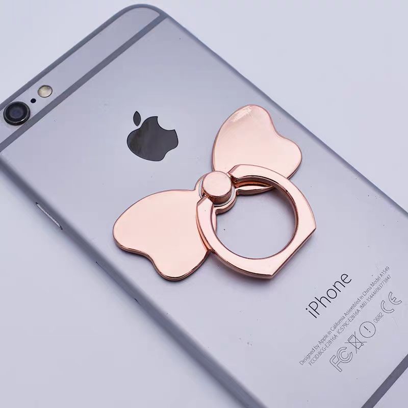 Elegant Bow Phone Ring Holder Stand with Rotation