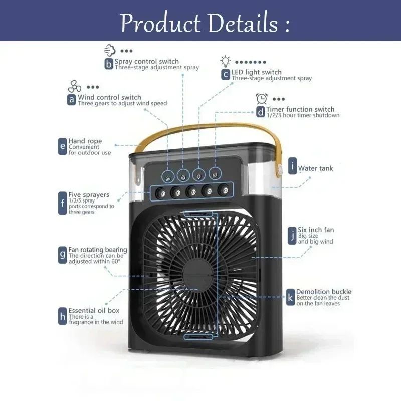 3 in 1 Mini Air Cooler Fan