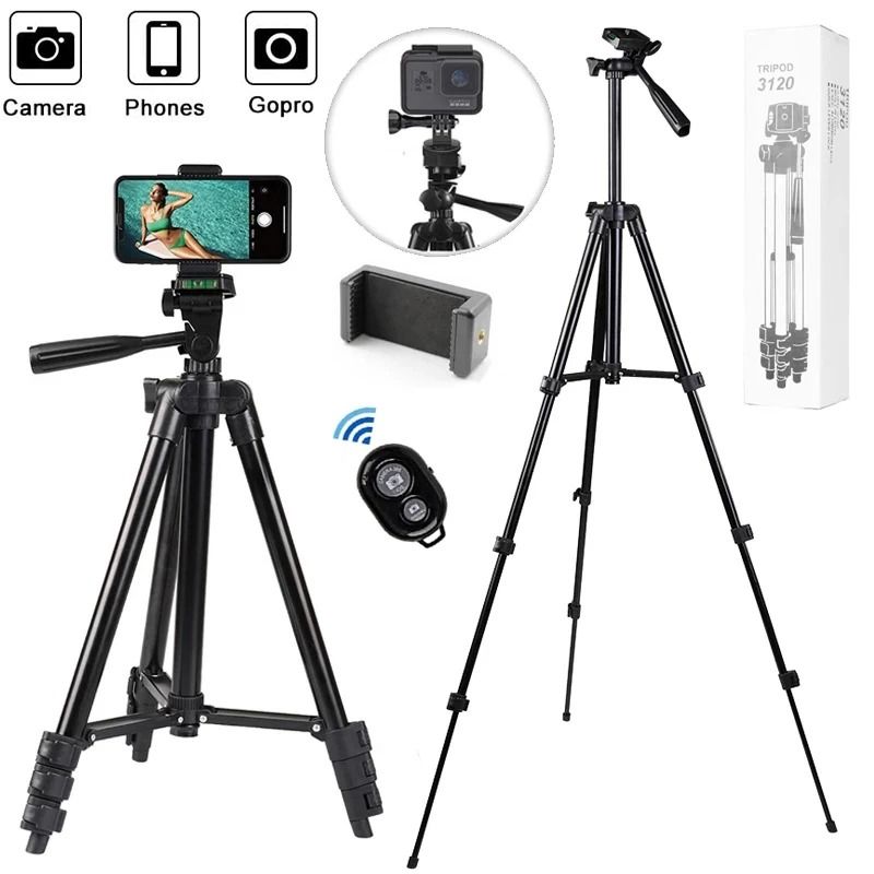 Lightweight Phone Tripod Stand with Bluetooth Remote for Photography