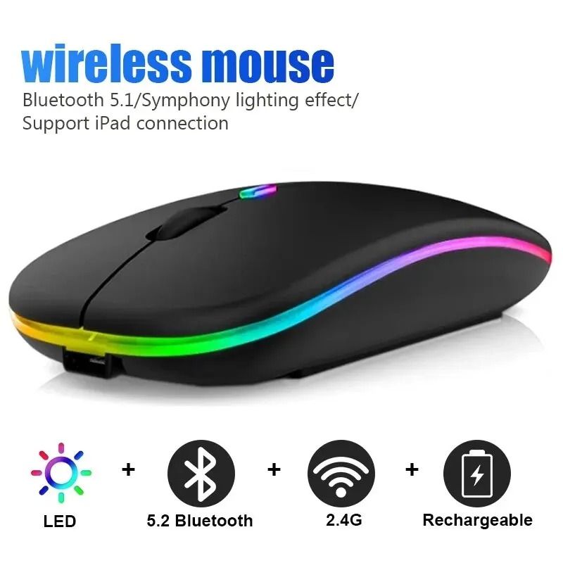 Wireless RGB Rechargeable Bluetooth Mouse