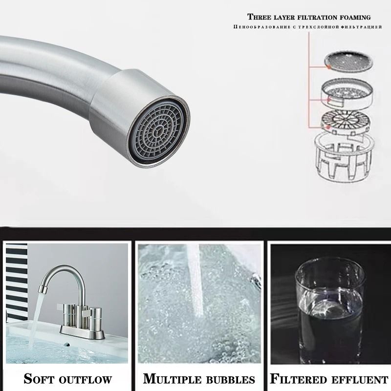 Wanmivezlo basin faucet Brass Double Handle Hot and Cold Water Wash Basin Tap