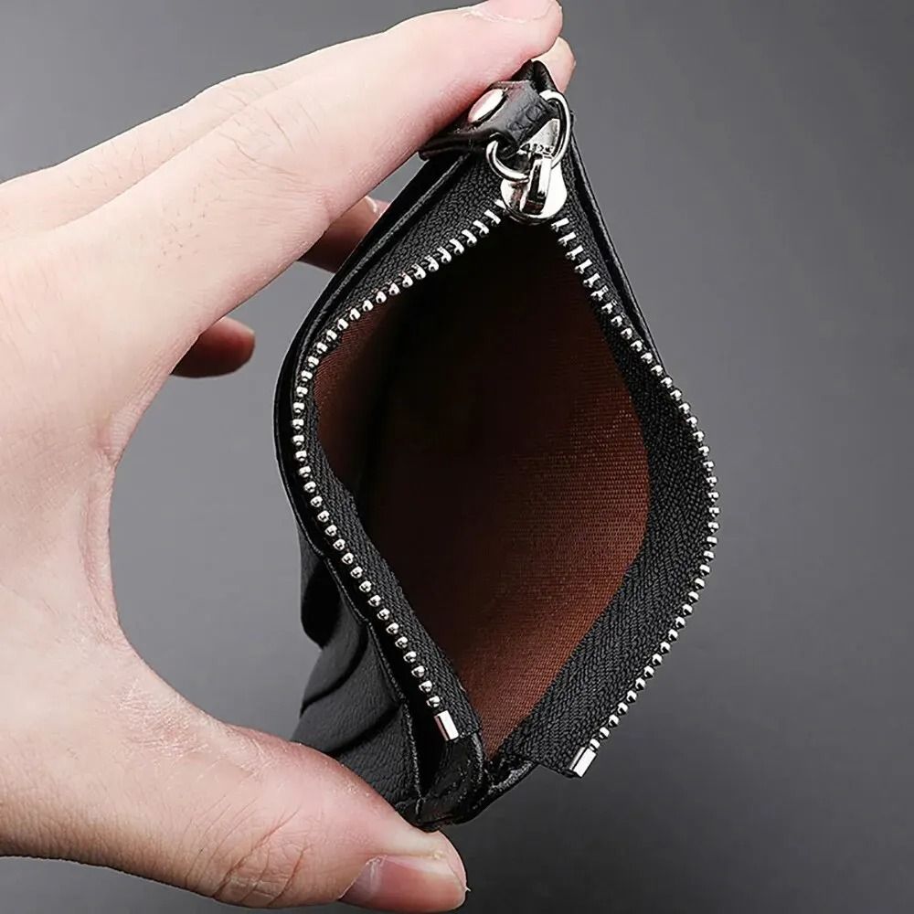 Mini Credit Card Wallet ID Card Holder Mens Slim Zipper Coin Wallet
