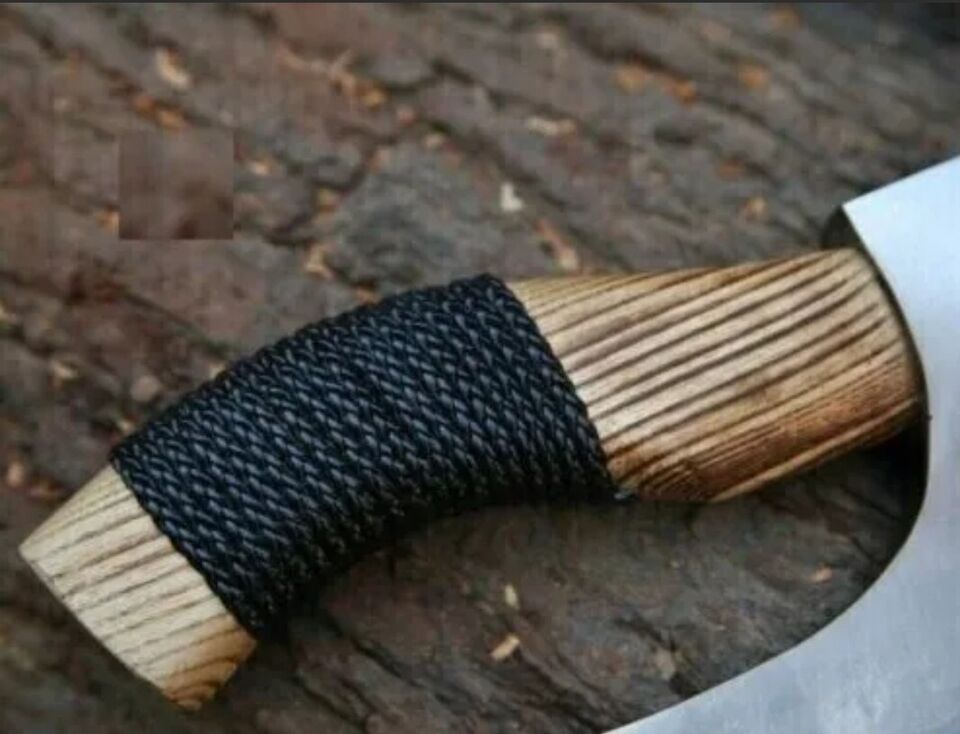 CHRISTMAS GIFT HANDMADE CARBON STEEL PIZZA CUTTER VIKING HATCHET TOMAHAWK HUNTING AXE