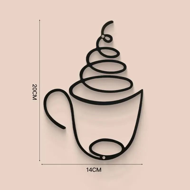 Black Metal Coffee Wall Art Decor for Kitchen and Coffee Bar