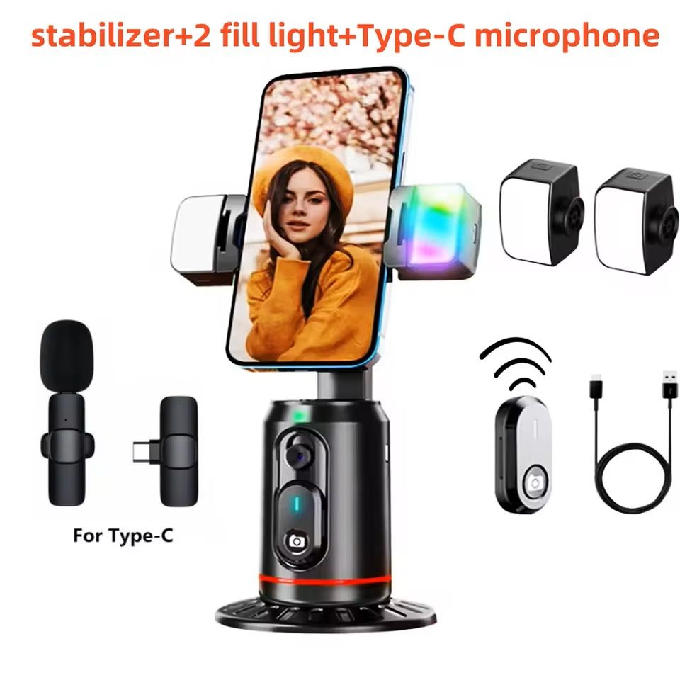 360 Degree Auto Tracking Selfie Stick with Gimbal Stabilizer and Remote Control