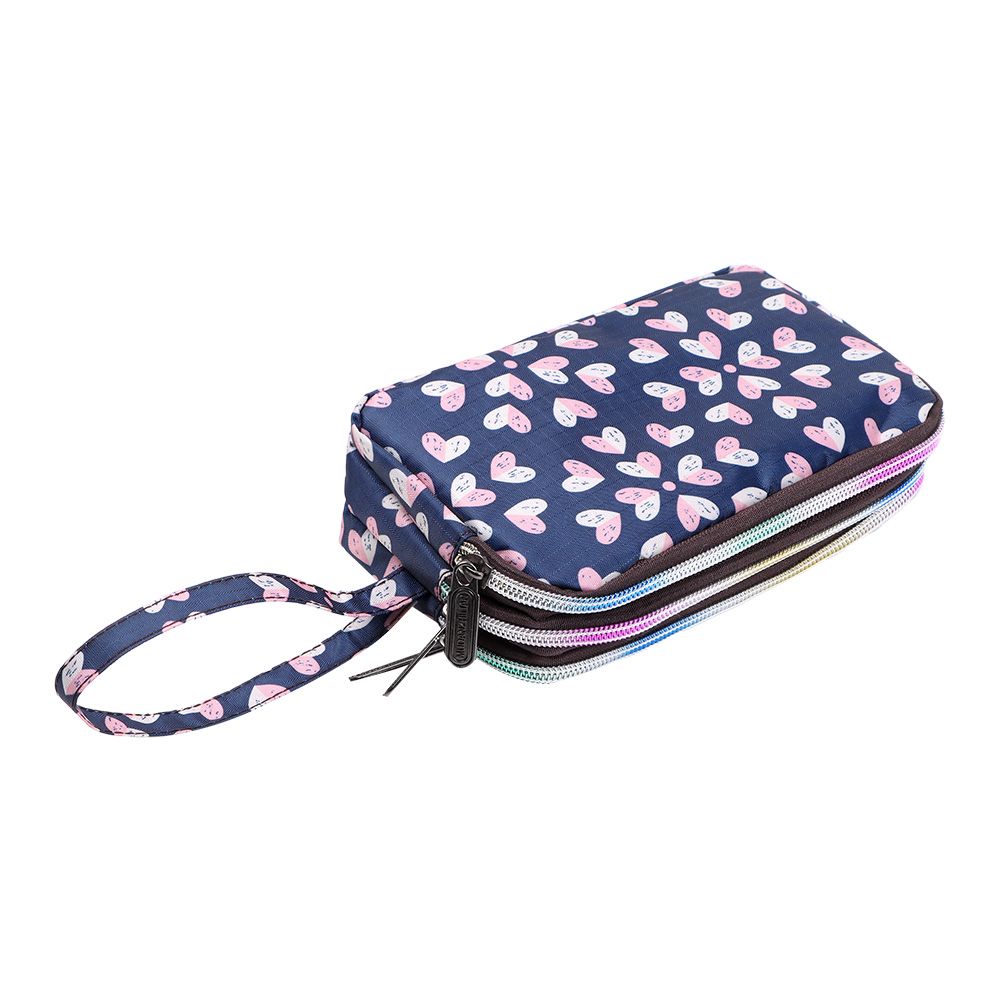 Women Handbag Print Canvas Wristlet Bag, Three Layer Long Wallet, Large Capacity Coin Purse, Waterproof