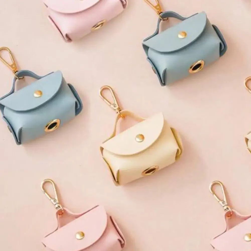 Portable Dog Poop Bag Organizer, Stylish Faux Leather Pet Poop Bag Holder with Dispenser for Dogs