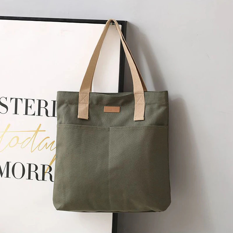 High-End Feel Handbag, Women's Large Capacity Canvas, Convenient Commuting Bag, Premium Sewing Thread