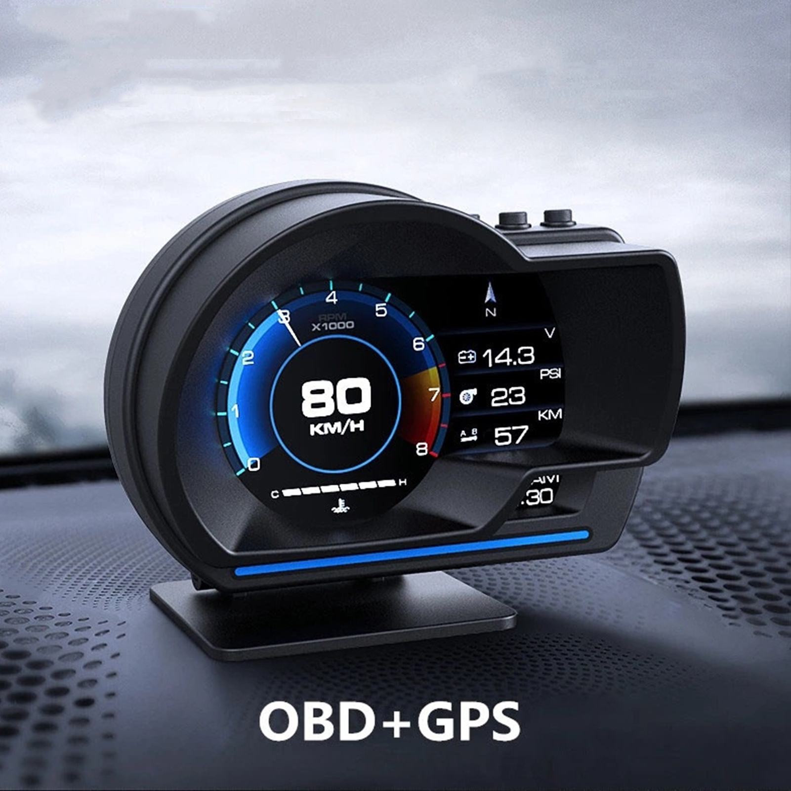 Automotive Advanced Driver Assistance System Car HUD Head up Display GPS Speedometer Turbo Alarm for Truck