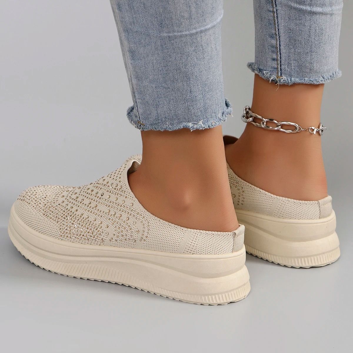 Womens Summer Breathable Mesh Flat Shoes Lightweight Casual Sneakers