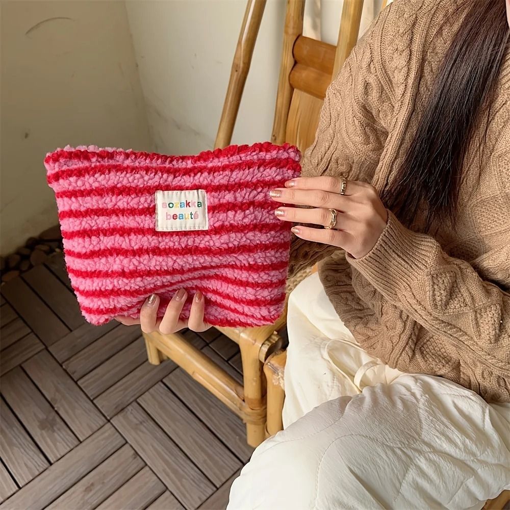 Plush Fur Large Capacity Makeup Bag